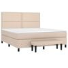 vidaXL Cama box spring con colch&oacute;n cuero sint&eacute;tico capuchino 180x200cm