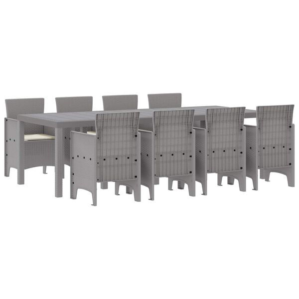 vidaXL Conjunto de Comedor de Jard&iacute;n 9 pcs Blanco Polipropileno