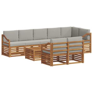 vidaXL Juegos de sof&aacute;s con coj&iacute;n 9 pcs Gris Natural y Claro