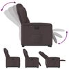 vidaXL Sill&oacute;n el&eacute;ctrico reclinable elevable de tela marr&oacute;n oscuro