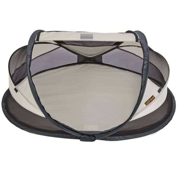 DERYAN Cuna de viaje desplegable Baby Luxe con mosquitera crema