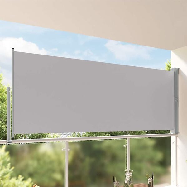 vidaXL Toldo lateral retr&aacute;ctil para patio 140x300 cm gris