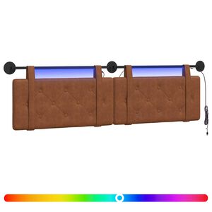 vidaXL Cabecero colgante Marr&oacute;n PU antiguo