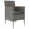 vidaXL Juego de comedor de jard&iacute;n 7 piezas con cojines gris y negro