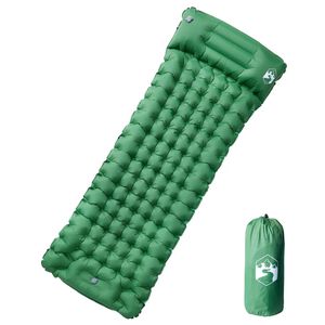 vidaXL Colch&oacute;n de camping autoinflable con almohada 1 persona verde
