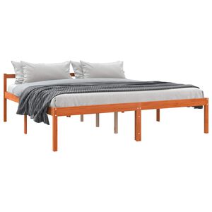 vidaXL Estructura de cama con cabecera Marr&oacute;n cera 180 x 200 cm