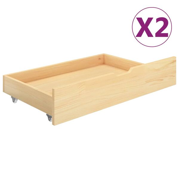 vidaXL Estructura de cama con 2 cajones madera maciza pino 140x200 cm