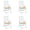 vidaXL Cojines de silla de jardín 4 uds tela beige 40x40x4 cm