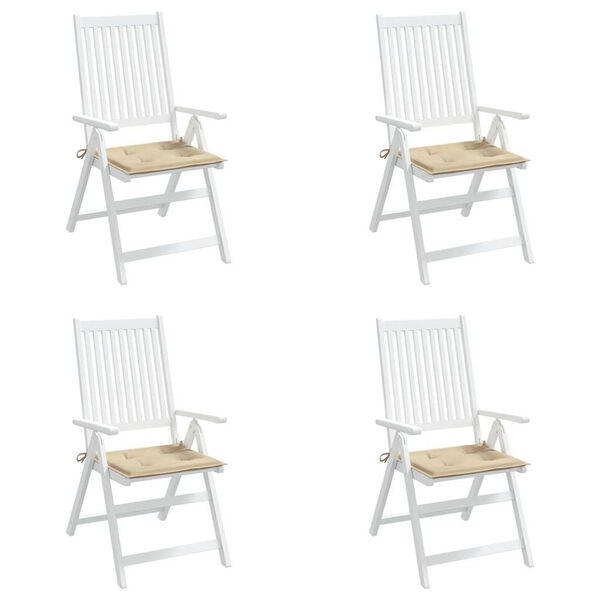 vidaXL Cojines de silla de jardín 4 uds tela beige 40x40x4 cm