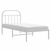 vidaXL Estructura cama sin colch&oacute;n con cabecero metal blanco 90x200 cm