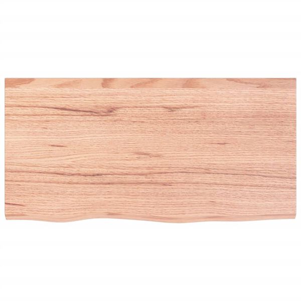 vidaXL Tablero mesa madera roble tratada marr&oacute;n claro 80x40x(2-4) cm