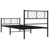 vidaXL Estructura cama sin colch&oacute;n con estribo metal negro 100x200 cm