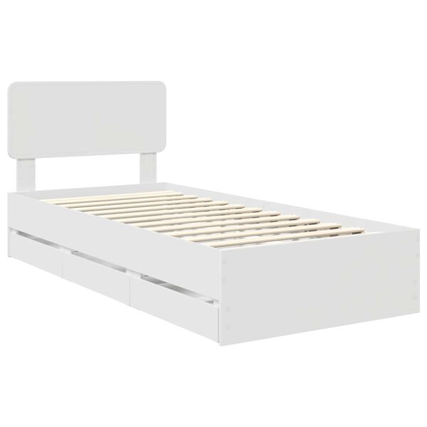 vidaXL Estructura de cama con caj&oacute;n 75 x 190 cm Madera de ingenier&iacute;a