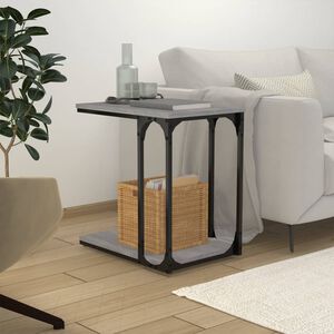 vidaXL Mesa auxiliar madera contrachapada gris Sonoma 50x35x52 cm
