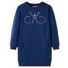 vidaXL Vestido sudadera infantil azul marino 116