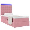 vidaXL Cama con almacenamiento y LED Rosa 90 x 190 cm Terciopelo