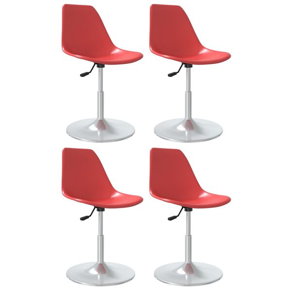 vidaXL Sillas de comedor giratorias 4 unidades PP rojo
