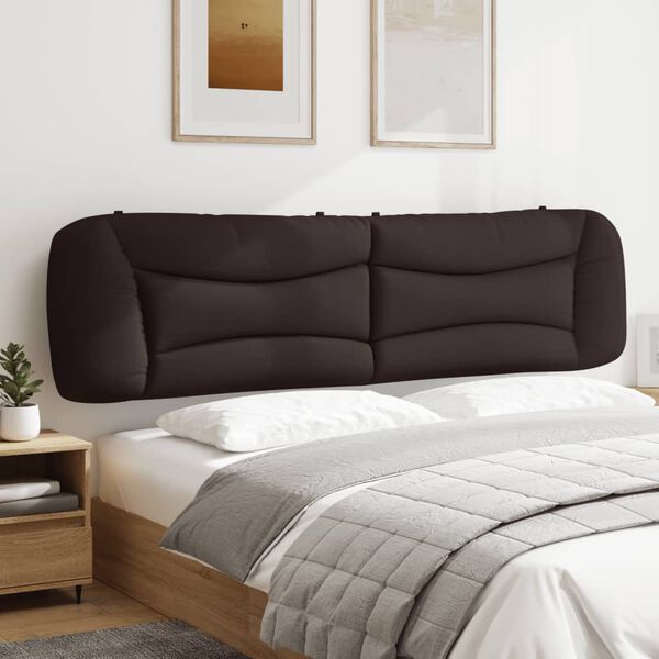 vidaXL Cabecero de cama acolchado Hvar tela marr&oacute;n oscuro 200 cm