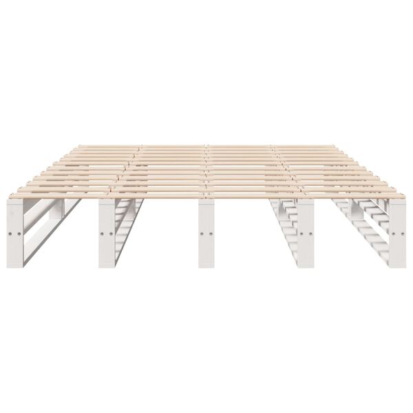 vidaXL Estructura de cama sin colch&oacute;n madera de pino blanca 120x200 cm