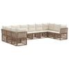 vidaXL Conjunto de sof&aacute;s de jard&iacute;n 10 pcs Beige rat&aacute;n sint&eacute;tico
