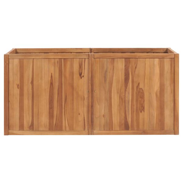 vidaXL Arriate de madera maciza de teca 150x50x70 cm