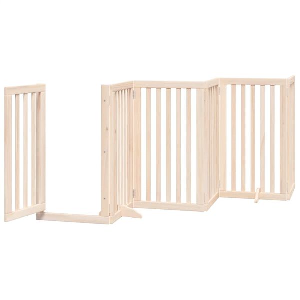 vidaXL Puerta para perros plegable 12 paneles madera de &aacute;lamo 600 cm