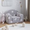 vidaXL Sof&aacute; cama de ni&ntilde;os felpa suave gris claro con estrellas