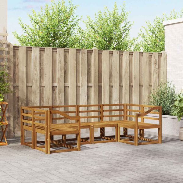 vidaXL Conjunto de sof&aacute;s de exterior 6 pcs Natural