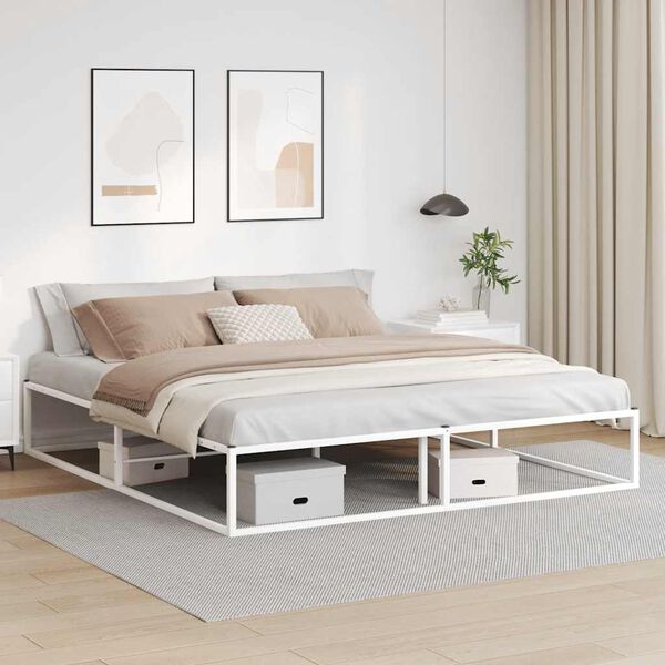 vidaXL Estructura de cama sin colch&oacute;n metal blanco 180x200 cm