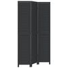 vidaXL Biombo separador de 3 paneles madera maciza Paulownia negro