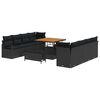 vidaXL Conjunto de sof&aacute; de jard&iacute;n con coj&iacute;n Negro 100 x 100 x 71 cm