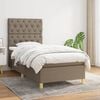 vidaXL Cama box spring con colch&oacute;n tela gris taupe 80x200 cm