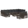 vidaXL Conjunto de sof&aacute;s de jard&iacute;n 13 pcs Gris rat&aacute;n sint&eacute;tico