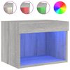 vidaXL Mesitas de noche de pared con luces LED 2 uds gris Sonoma