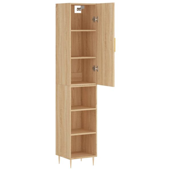 vidaXL Aparador de madera contrachapada roble Sonoma 34,5x34x180 cm