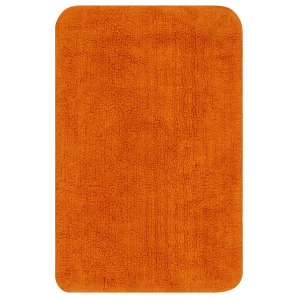 vidaXL Conjunto de alfombrillas de ba&ntilde;o de tela 3 piezas naranja