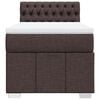 vidaXL Cama box spring con colch&oacute;n tela marr&oacute;n oscuro 90x190 cm