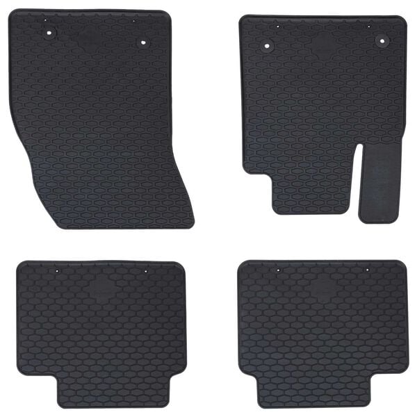 vidaXL Alfombrilla de Coche 4 pcs Negro Goma