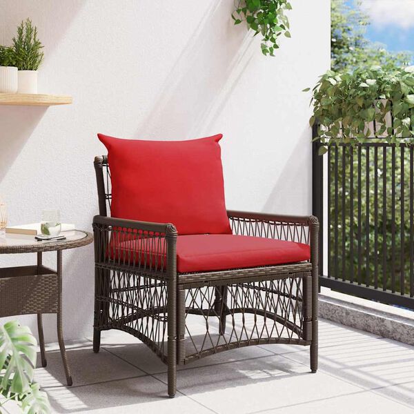 vidaXL Silla de Jard&iacute;n Marr&oacute;n 60 x 70 x 78cm rat&aacute;n sint&eacute;tico