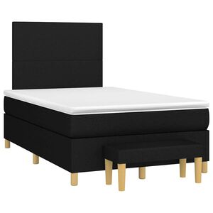 vidaXL Cama box spring con colch&oacute;n tela negro 120x190 cm