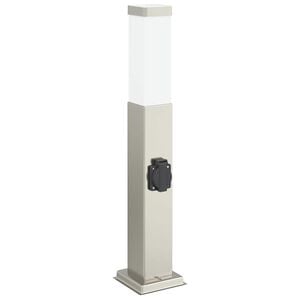 vidaXL Baliza de luz con toma de corriente de 50 cm, acero inoxidable, IP44