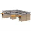 vidaXL Set de sof&aacute;s de jard&iacute;n 9 pzas con cojines rat&aacute;n sint&eacute;tico beige