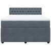 vidaXL Cama box spring con colch&oacute;n terciopelo gris oscuro 140x200 cm