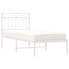 vidaXL Estructura cama sin colch&oacute;n con cabecero metal blanco 75x190 cm