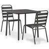 vidaXL Mesa y sillas bistr&oacute; de jard&iacute;n 3 piezas acero gris oscuro