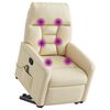vidaXL Silla de masaje reclinable de pie de tela color crema
