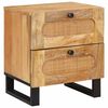 vidaXL Armario de Noche con caj&oacute;n 2 pcs Natural 40 x 33 x 46 cm