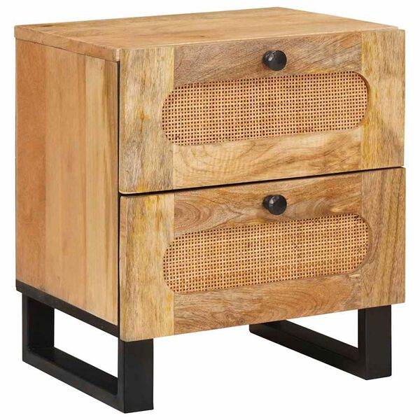 vidaXL Armario de Noche con caj&oacute;n 2 pcs Natural 40 x 33 x 46 cm