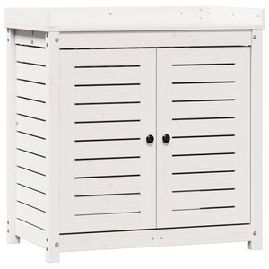 vidaXL Mesa plantación con estantes madera pino blanco 82,5x50x86,5 cm