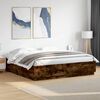 vidaXL Estructura cama con luces LED madera roble ahumado 200x200 cm